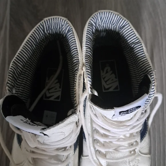 Vans OFF THE WALL supple leather HI TOP white skateboard shoes sneakers UNISEX - Picture 11 of 13